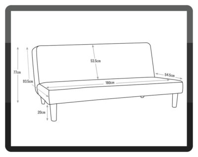 Patsy - 2 Seater Leather Effect Clic Clac - Sofa Bed - Black